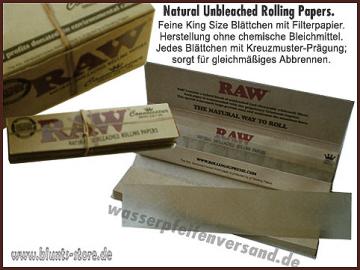 Raw Papers King Size Slim und Tips 24er Karton
