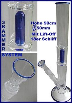 Blaue Perkolator Zylinder Bong