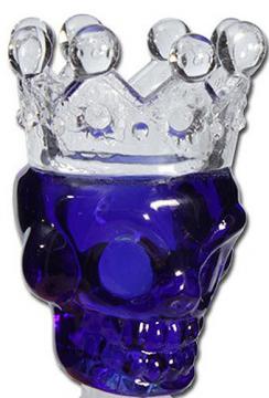 Blauer Glas-Kopf Skull Crown